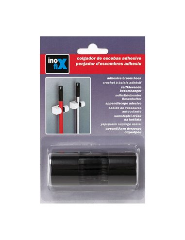 Colgador Escobas Carenado Negro Mate 2056-3 Inofix