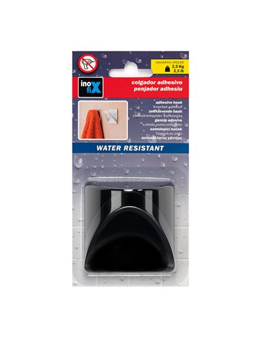 Colgador Resistente al Agua 'Cinta' Negro Mate 2190-3 Inofix