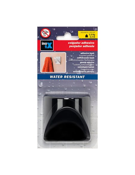 Colgador Resistente al Agua 'Cinta' Negro Mate 2190-3 Inofix