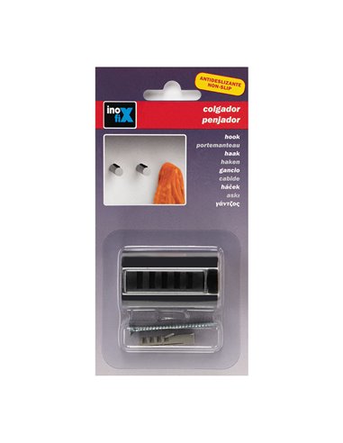 Colgador Cilíndrico Negro Mate 3087-3 Inofix