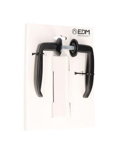 Blister juego de manillas para puerta metalica 232 25-38mm negro EDM