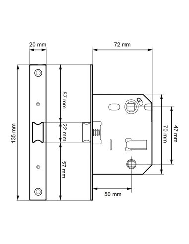 Blister picaporte condena c/r PCT01 47mm NS Micel