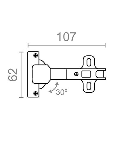 Dobradiça Copo Blister 30º EDM BC08 35mm ZN
