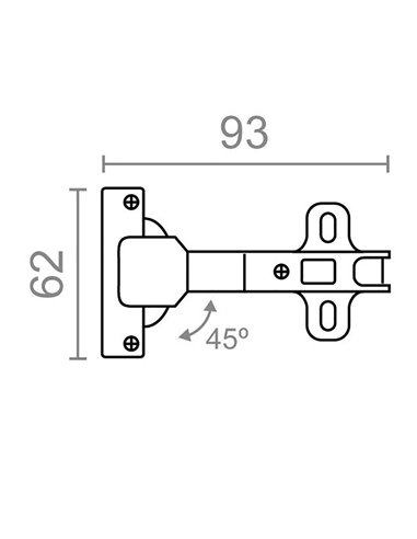 Dobradiça Copo Blister 45º EDM BC09 35mm ZN