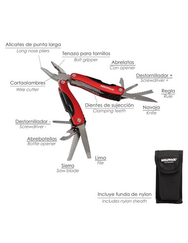 Alicates Multiusos Plegables Con Funda 12 en 1