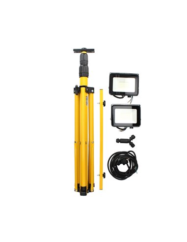 Refletor LED duplo com tripé 2x30W 6500K IP65