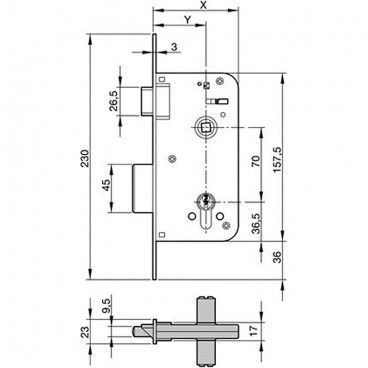 Fechadura Yale 700-hl/80x50