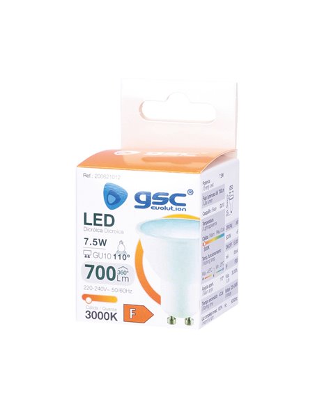 Lámpara LED dicroica 7,5W GU10 3000K