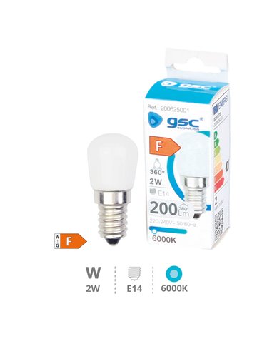 Lámpara LED pebetera 2W E14 6000K