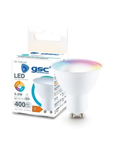 Lámpara LED dicroica inteligente 5,5W GU10 RGB + CTT regulable 2
