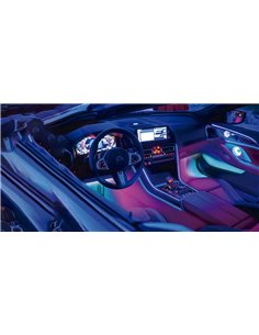 Kit 4 tiras LED USB 230mm inteligente para coche RGB 2