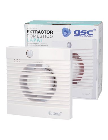 Extractor doméstico Lapai con sensor de movimiento 15W Ø100mm 80m3/h