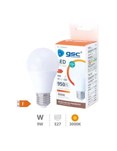 Bombilla LED estándar con sensor presencia + crepuscular 9W E27 3000K 2