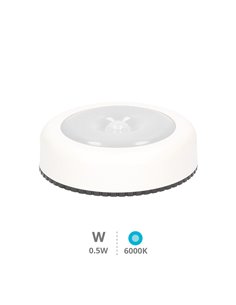 Luz LED redonda para armário com sensor de movimento 0,5W 6000K 2