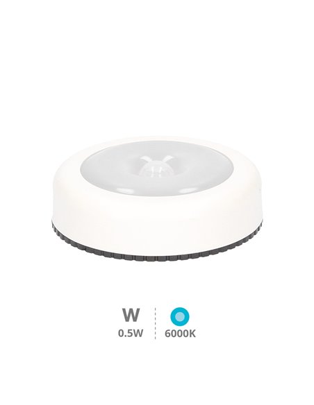 Luz LED redonda para armário com sensor de movimento 0,5W 6000K