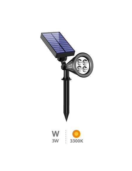 Estaca jardín solar LED Alezu 3300K IP67 regulable