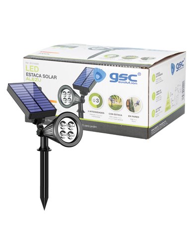 Alezu LED solar jardim estaca 3300K IP67 regulável