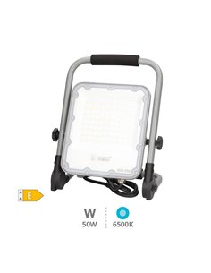 Proyector aluminio LED con soporte móvil 50W 6500K IP65 Gris 2