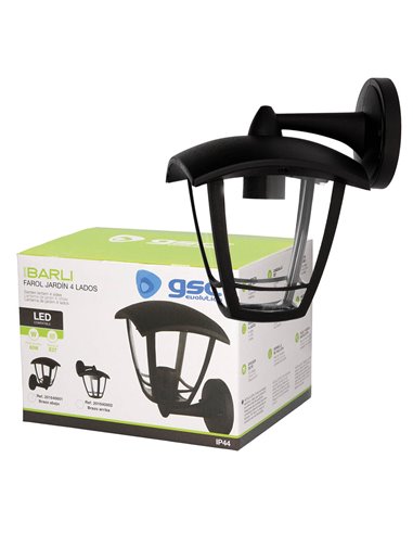 Farol jardin PP.brazo abajo E27 60W Negro (copia)