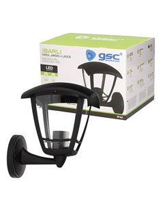 Farol jardin PP.brazo abajo E27 60W Negro 2