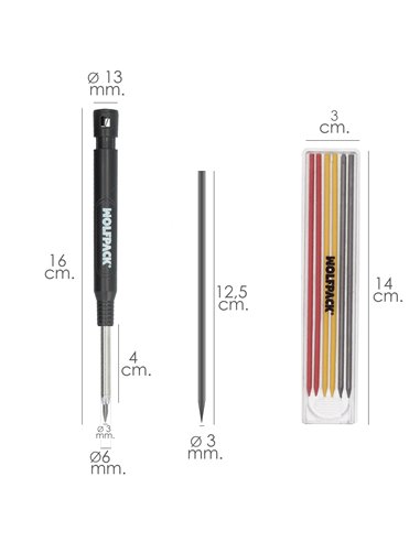 Lápis Carpenter Lápis Mecânico com Recargas de Marcador de Cera