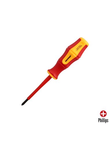 Chave de fenda Phillips isolada com certificação VDE 1.000 V - PH1 x Ø 4,5 x 80 mm