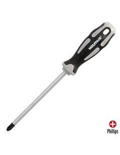 Destornillador Phillips Acero S2 Mango TPR Bimaterial. Medida PH 3 x Ø 8,0 x 150 mm.  DIN5262.