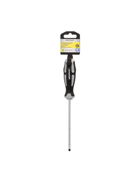 Destornillador Plano Vaciado Acero S2 Mango TPR Bimaterial. Medida 1,0 x Ø 5,0 x 125 mm.  DIN5265