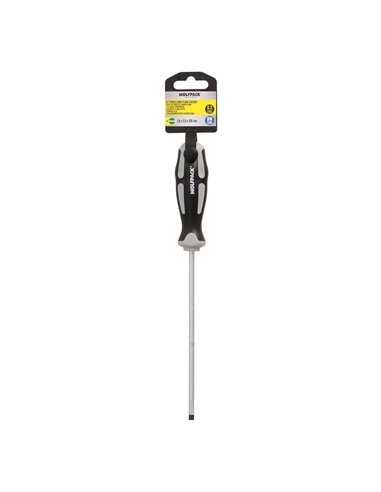 Destornillador Plano Vaciado Acero S2 Mango TPR Bimaterial. Medida 1,0 x Ø 5,0 x 150 mm.  DIN5265