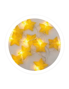 Estrelas LED douradas 1,35M 2xAA luz quente