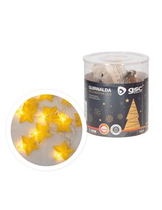 Estrellas LED doradas 1,35M 2xAA Luz cálida 2