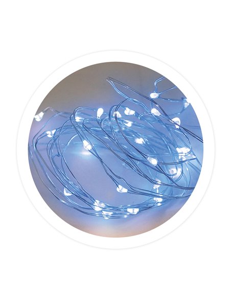 Guirnalda alambre LED 1,9M 2xAA Azul