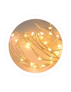Guirnalda alambre LED 3,9M 3xAA Luz cálida