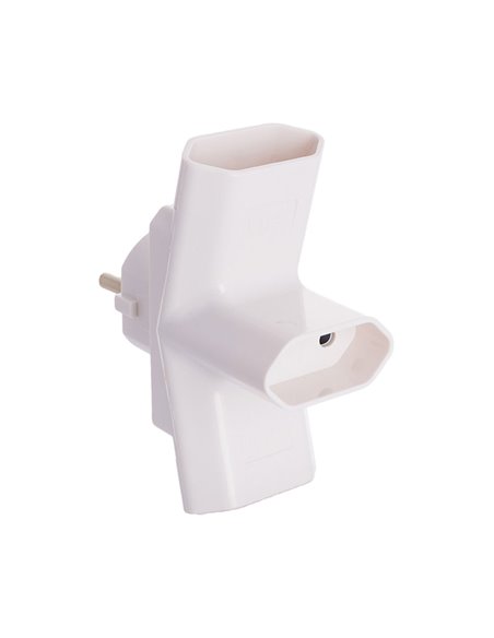 Plugue Bipolar Triplo 16A 250V 4mm 3680W Branco Solera 15097
