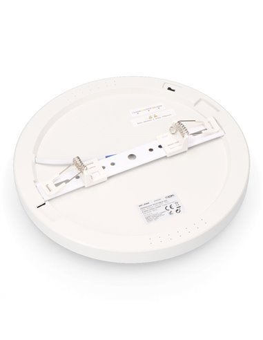 Downlight ajustable led superficie/empotrar 20w 2.050lm marco blanco.3 temperaturas de luz. edm