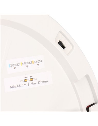 Downlight ajustable led superficie/empotrar 20w 2.050lm marco blanco.3 temperaturas de luz. edm
