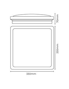 Aplique superficie cuadrado led 18w 1820lm 6400k 33x33x7cm efecto madera edm 2