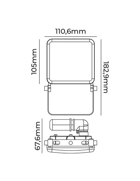Foco proyector led 20w 1560lm 6000k frameless edm