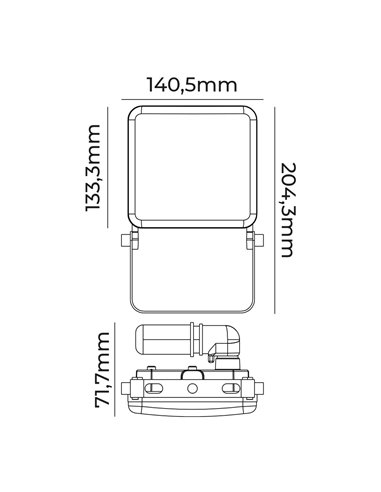 Foco proyector led 30w 2360lm 6000k frameless edm