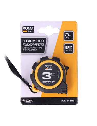 Flexometro 3m x 16mm abs compact koma tools