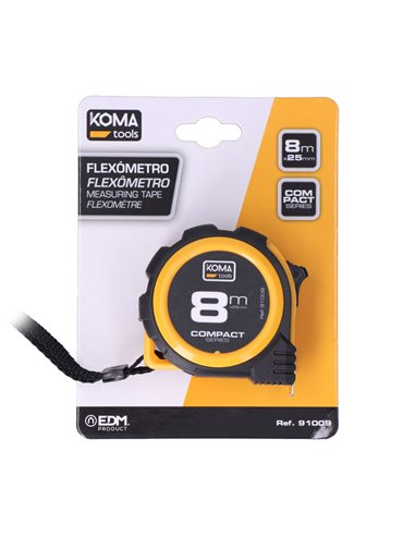Flexometro 8m x 25mm abs compact koma tools