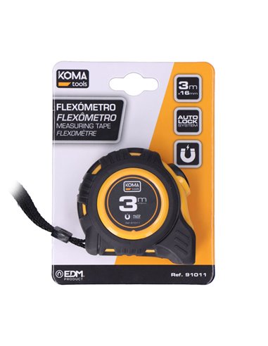 Flexometro 3m x 16mm abs magnet koma tools