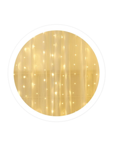 Cortina LED luminosa 1x1,2M Luz cálida