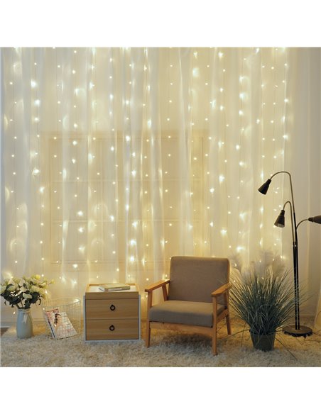 Cortina LED luminosa 2x1M Luz fría