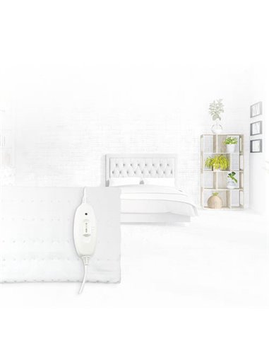 Manta eléctrica sencilla 150x80cm 60W Blanco