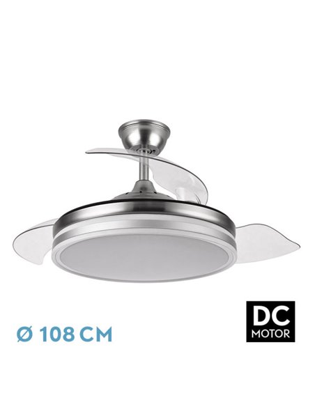 FAB 142591403 | Bayomo Fan 72w 3600lm Nickel 3 Blades Desp. 32x55 / 108 D.3 Color. Remote DC motor