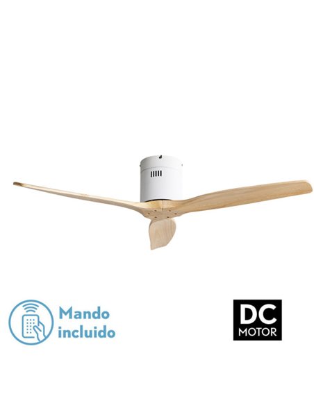 Ventilador Dc Aguilon Blanco 3 Aspas Haya 5 Vel Ocidades Sin Luz Remoto Y Temporiz.132d
