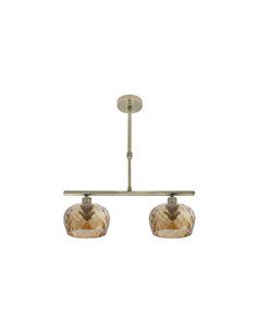 Estela Candeeiro 2 Luzes Couro 41x13 cm