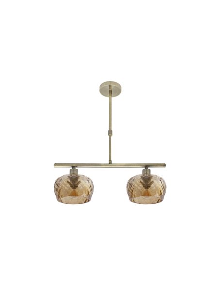 Estela Candeeiro 2 Luzes Couro 41x13 cm