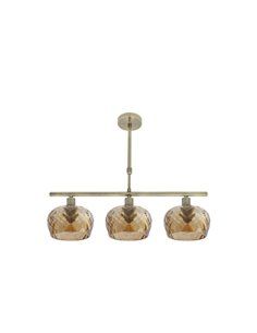 Estela Candeeiro 3 Luzes Couro 55x13 cm